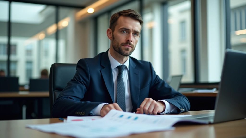 Bundesbank-Analyst arbeitet mit Wechselkursdiagrammen und Marktdaten an seinem Schreibtisch