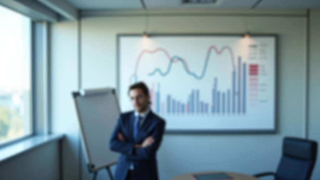 Geschäftsperson analysiert Finanzdiagramme und Wechselkurs-Daten in modernem Konferenzraum